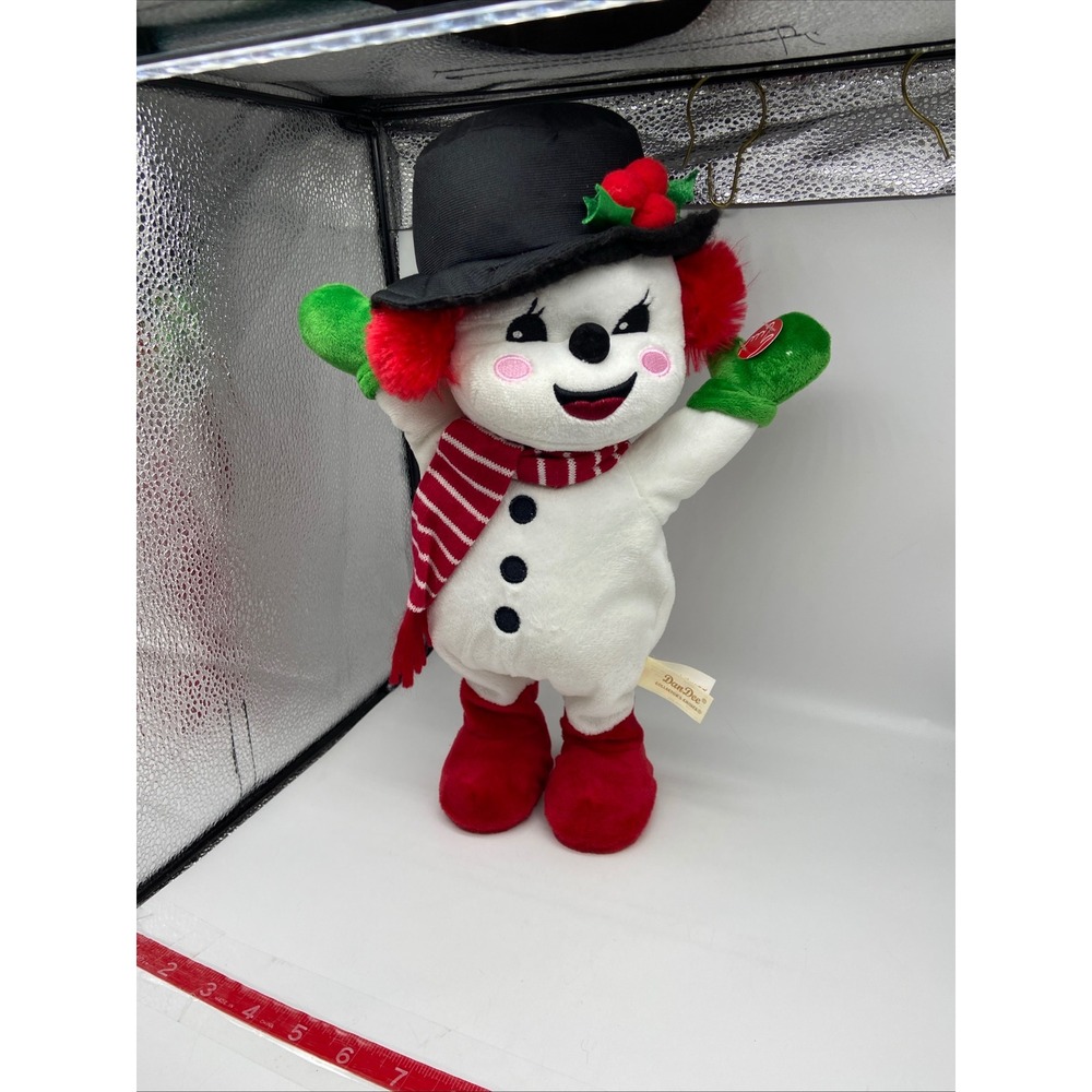 Dan Dee Mr Christmas Snowman‎ Plush Animated Holiday Decor 15"White Red Green